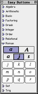 Roman Easy Buttons - Lowercase Characters Set j